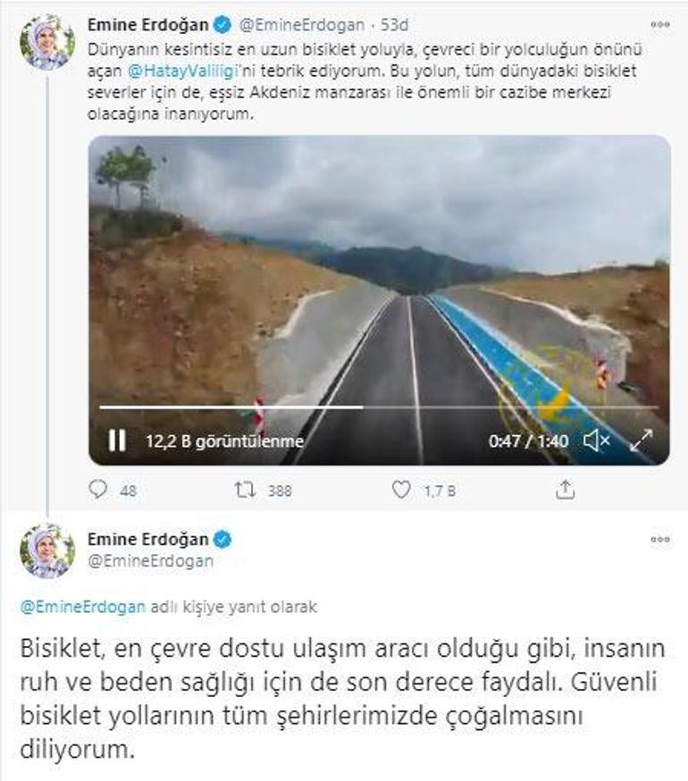 Emine Erdoğan, Hatay Valiliği’ni tebrik etti