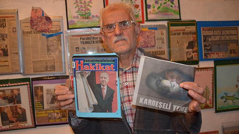 20 yıldır gazetelerdeki Erdoğan haberlerinin kupürlerini biriktiriyor
