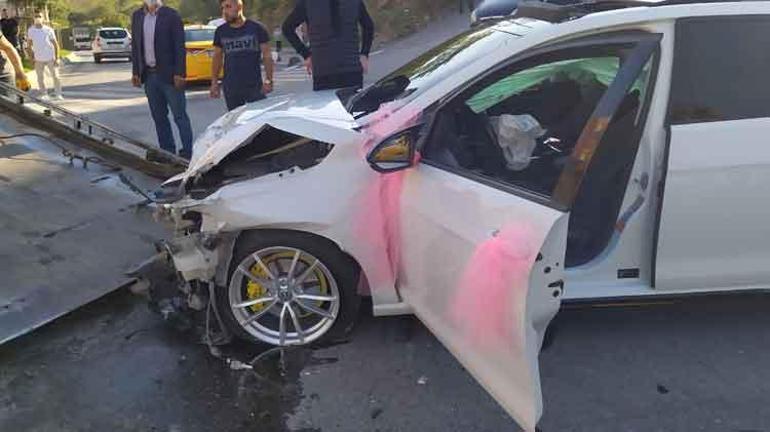 İstanbulda dehşet anları Önce gelin arabasına sonra otomobile çarptı