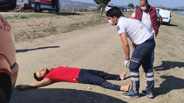 Kahreden manzara Yardıma koşan dondu kaldı