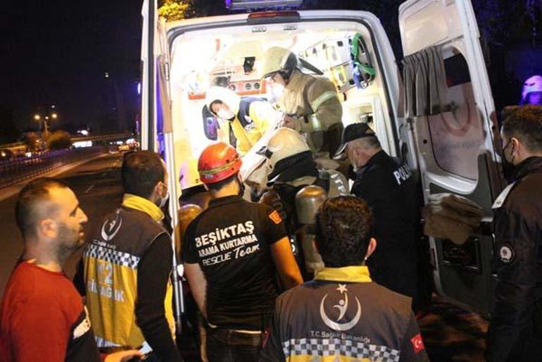 Beşiktaşta korkutan yangın Yaşlı kadın yaralandı