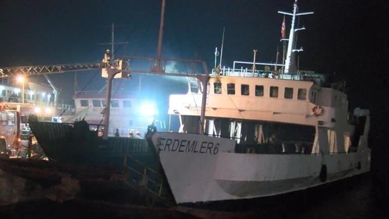 İstanbulda sıcak dakikalar Gemide yangın çıktı