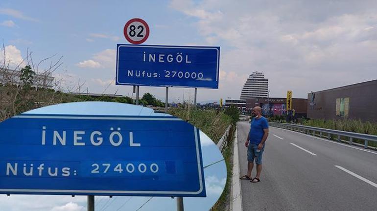 İnegölde bir kez daha nüfus tabelası şaşkınlığı