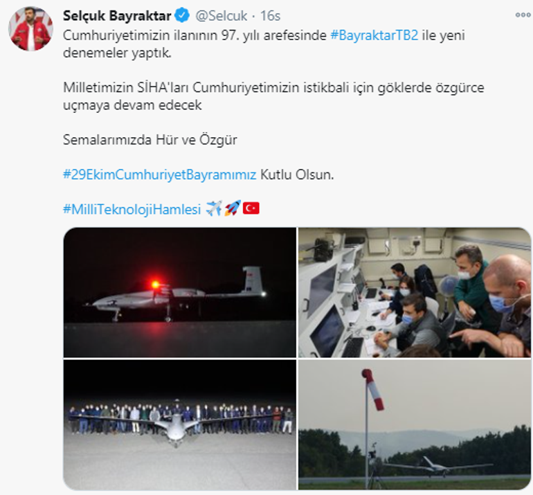 Selçuk Bayraktardan heyecanlandıran paylaşım