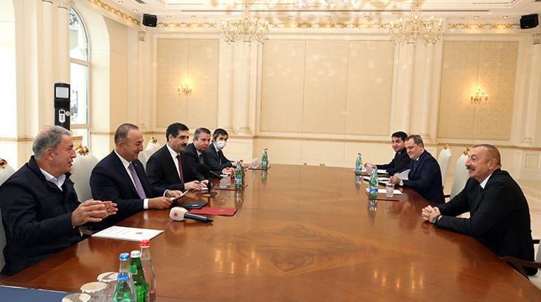 Aliyev, Mevlüt Çavuşoğlu ve Hulusi Akarı kabul etti