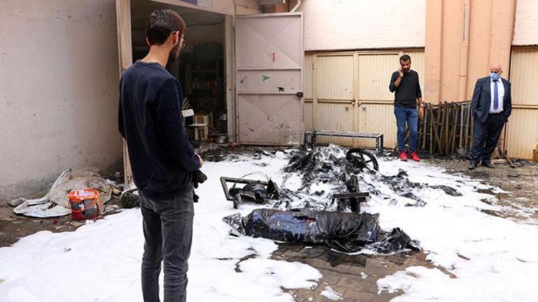 Gaziantepte üniversite öğrencilerinin geliştirdiği elektrikli  otomobil yandı