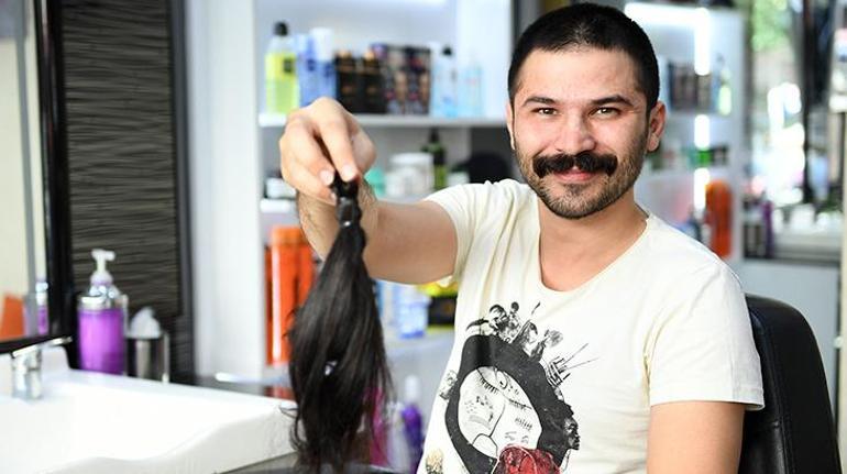 Belediye çalışanı 2 yıldır uzattığı saçlarını kanser hastaları için bağışladı