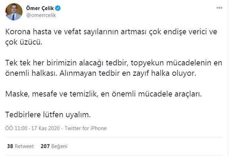 AK Partili Çelik: Koronavirüs hasta ve vefat sayılarının artması endişe verici