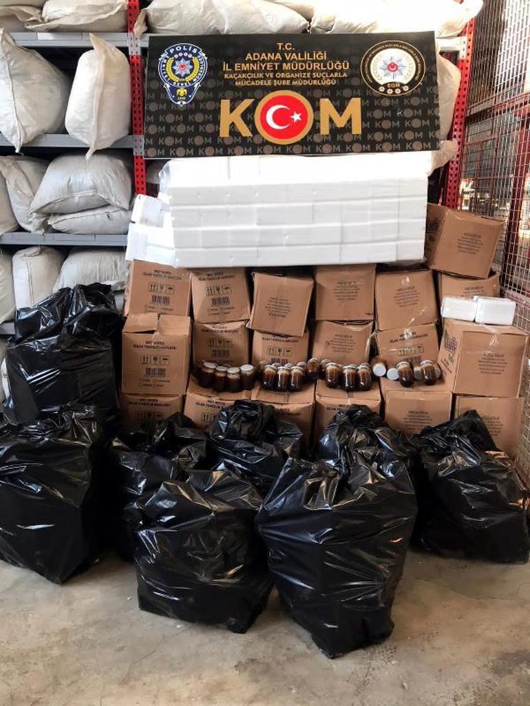 Adana’da 1 ton 28 gram cinsel içerikli sahte macun ele geçirildi