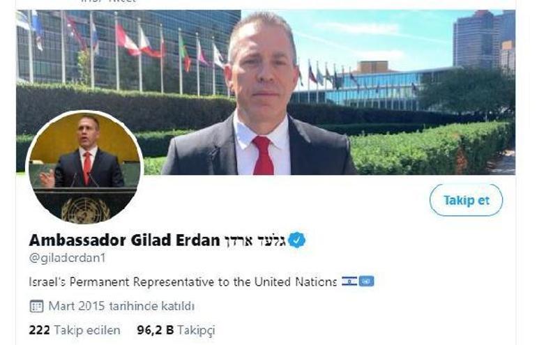 Son dakika... FETÖcü Enes Kanter ile fotoğraf çektiren İsrailin BM temsilcisine tepki yağdı