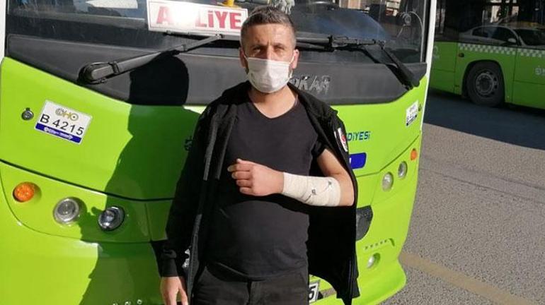 Otobüsün önüne kesti, dehşet saçtı