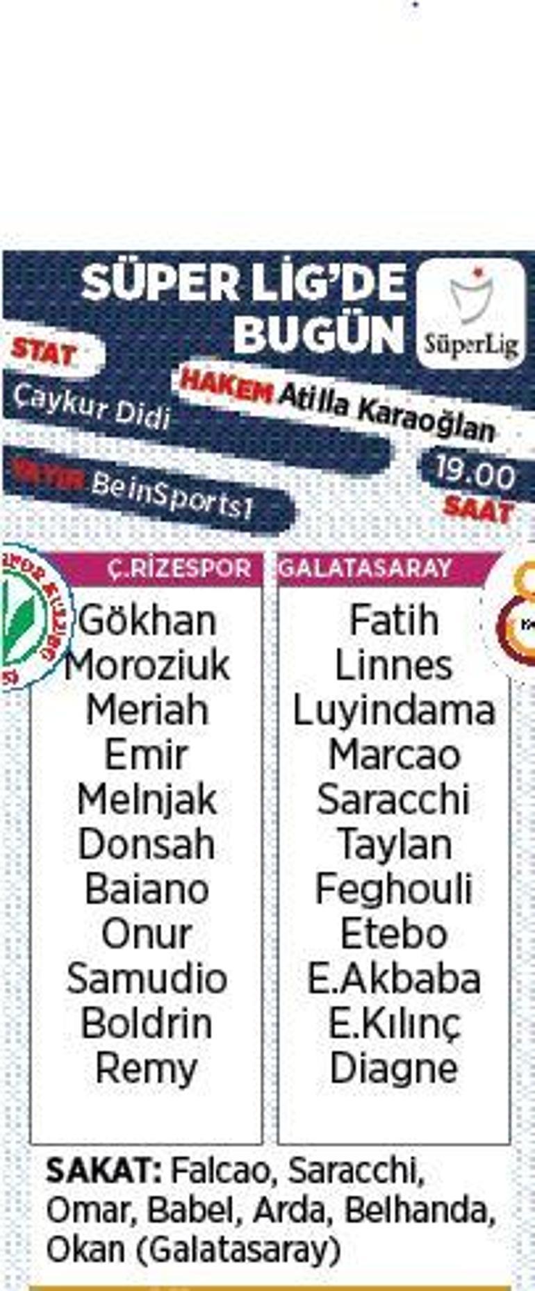 Son dakika - Galatasarayda Falcao ve Saracchi yok