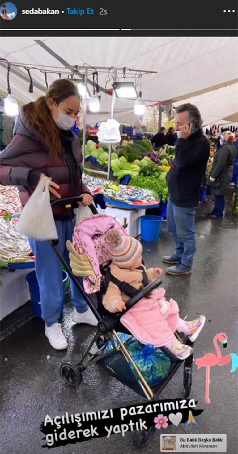 Koronavirüsü yenen Seda Bakan pazara gitti