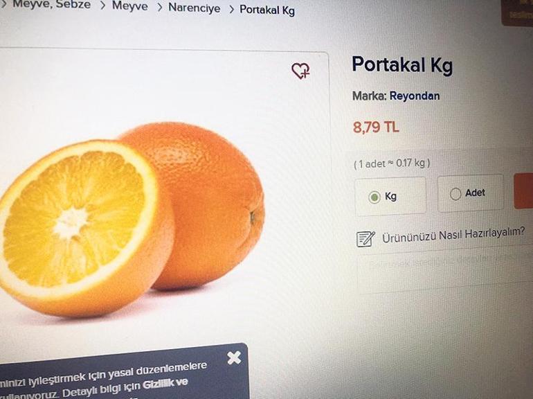 Portakal az fiyat yüksek