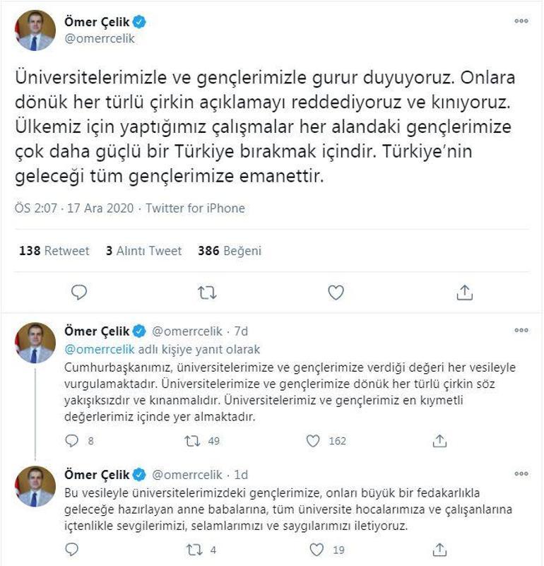 AK Parti Sözcüsü Çelik: Üniversitelere dönük her türlü çirkin açıklamayı reddediyoruz