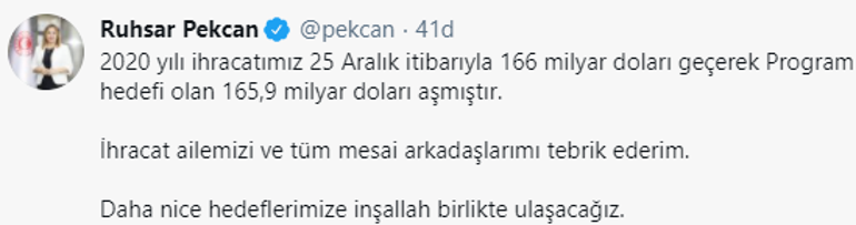 Son dakika: Bakan açıkladı Hedefi aştı...