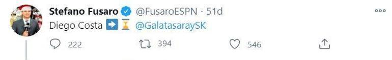 Son dakika | Diego Costa Galatasarayda haberi sahte çıktı