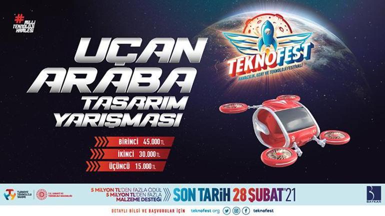 Milli uçan arabaya imza atmak isteyenler TEKNOFEST’te yarışmaya