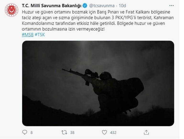 Sızma girişiminde bulunan 3 terörist etkisiz hale getirildi
