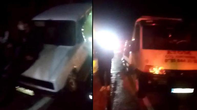 Arıza yapan aracı çekiciye yüklerken otomobil çarptı 2 ölü, 1 yaralı