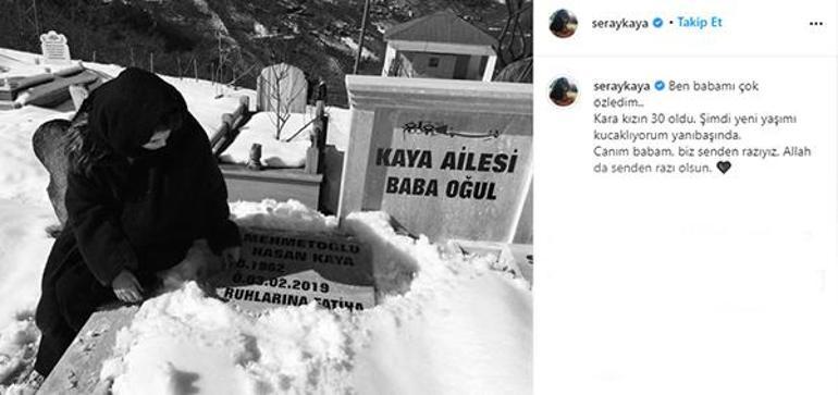 Seray Kaya yeni yaşını babasının mezarında kucakladı