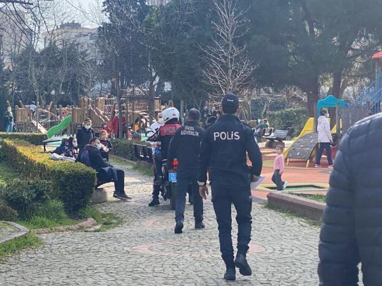 Kadıköyde kısıtlamada parka gelen vatandaşlara ceza yağdı