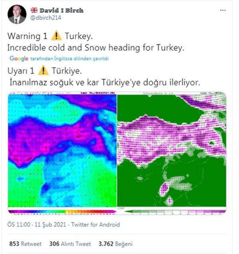 Son dakika İngilizlerin de gözü Türkiyede... Oraya bile kar yağacak