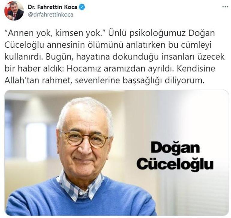 Son dakika... Sağlık Bakanı Fahrettin Kocadan Doğan Cüceloğlu paylaşımı