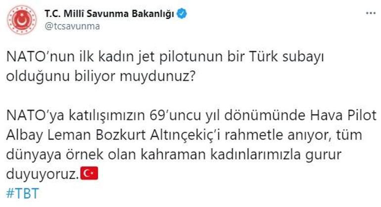 MSB, NATOnun ilk kadın jet pilotu Leman Bozkurt Altınçekiçi andı