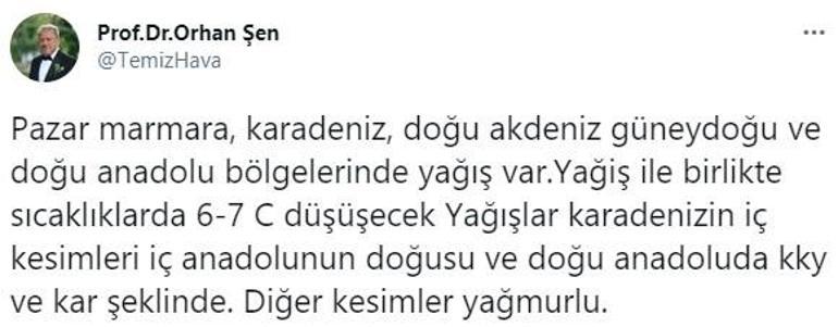 Son dakika... Prof. Dr. Orhan Şen, salı gününe dikkat deyip uyardı