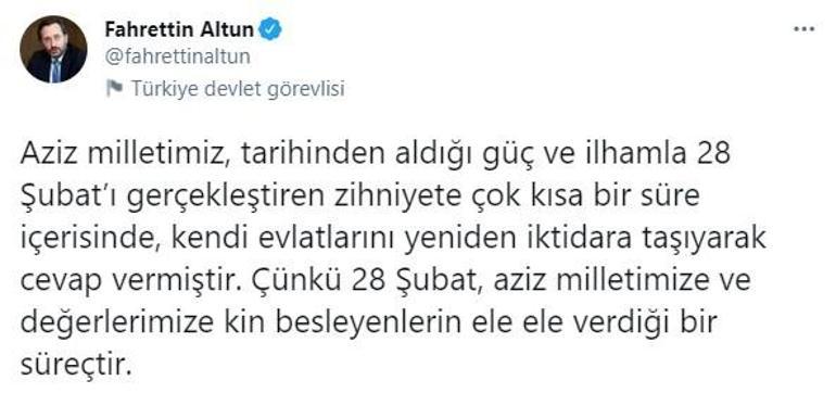 Son dakika... İletişim Başkanı Fahrettin Altundan 28 Şubat açıklaması