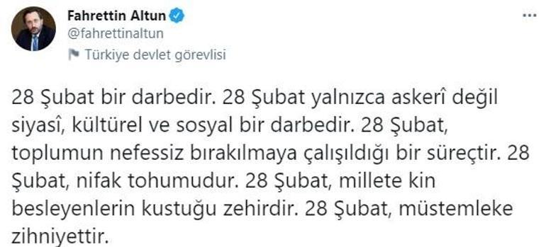 Son dakika... İletişim Başkanı Fahrettin Altundan 28 Şubat açıklaması