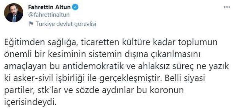 Son dakika... İletişim Başkanı Fahrettin Altundan 28 Şubat açıklaması