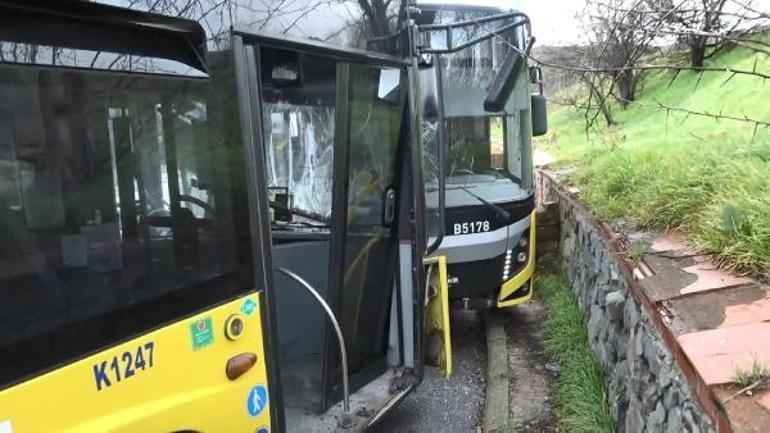 Son dakika İstanbulda İETT otobüsleri kafa kafaya çarpıştı