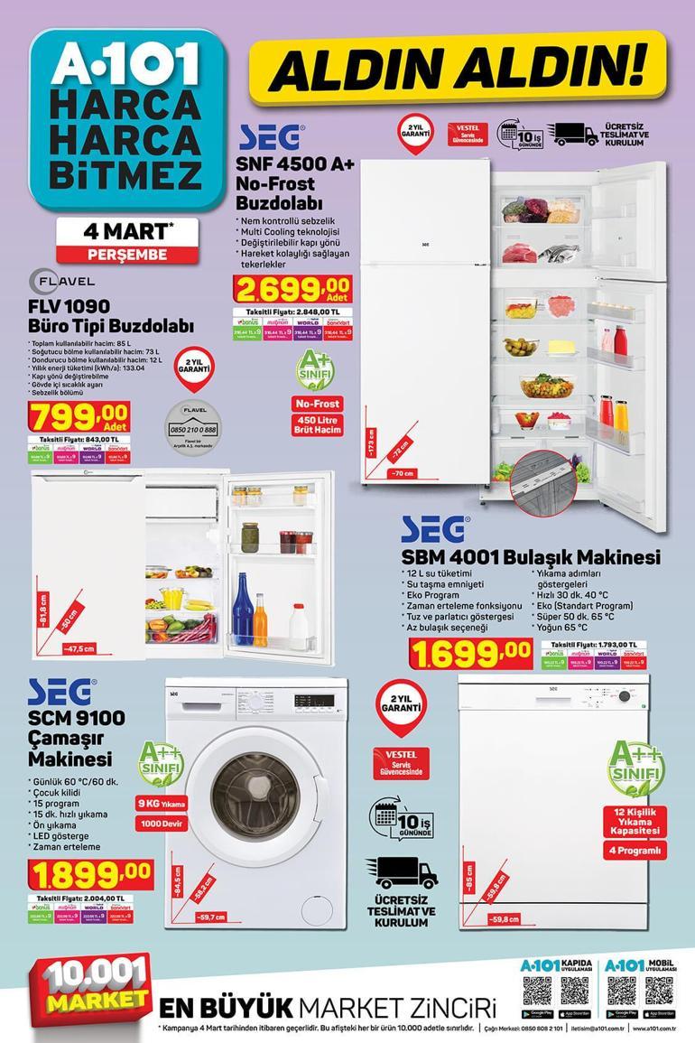 A101 4 Mart aktüel kataloğu Bu hafta perşembe A101 aktüel kataloğunda neler var