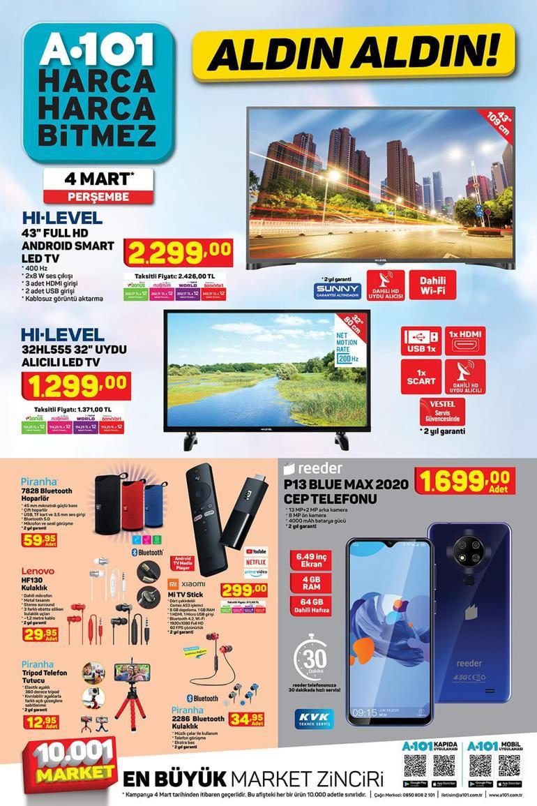 A101 4 Mart aktüel kataloğu Bu hafta perşembe A101 aktüel kataloğunda neler var