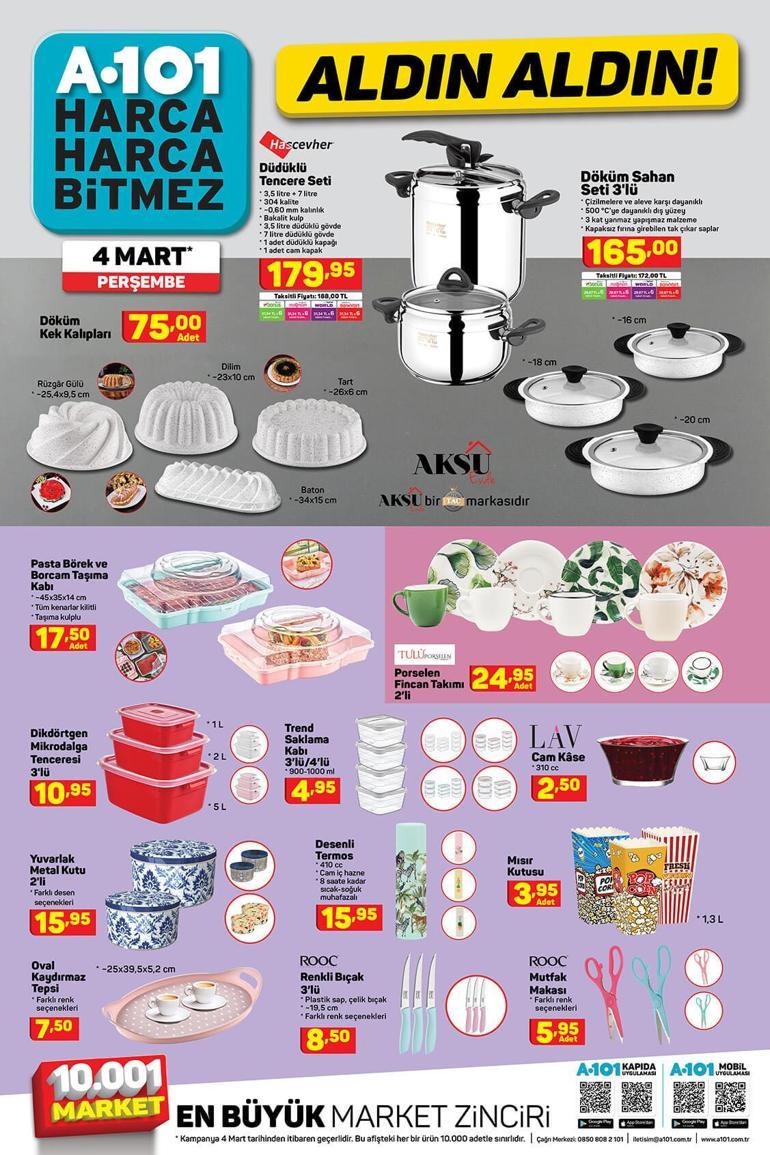 A101 4 Mart aktüel kataloğu Bu hafta perşembe A101 aktüel kataloğunda neler var