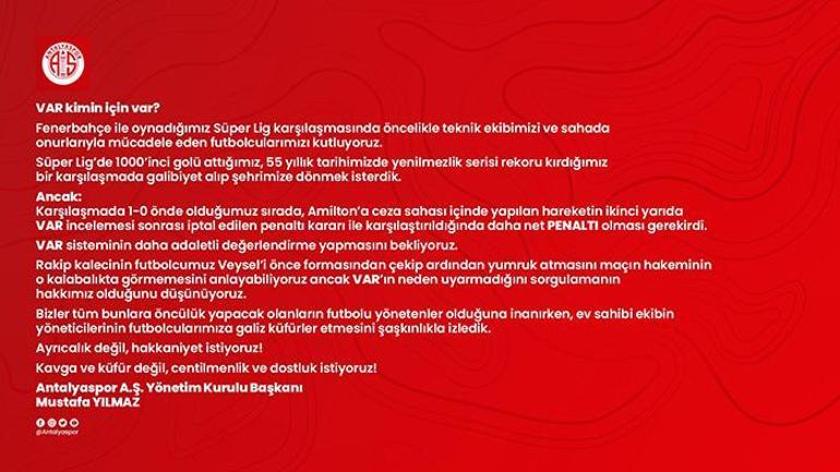 Son dakika - Antalya Başkanı Mustafa Yılmaz: Fenerbahçede yönetici arkadaşlar küfrediyor