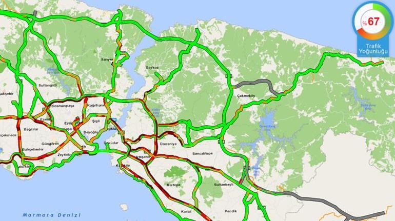 Haftanın ilk iş gününde İstanbulda trafik yoğunluğu