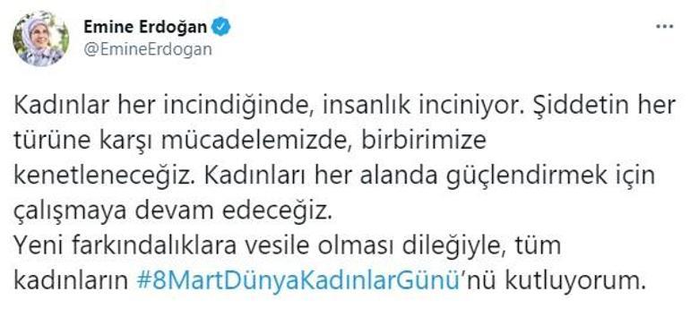 Emine Erdoğandan Dünya Kadınlar Günü mesajı