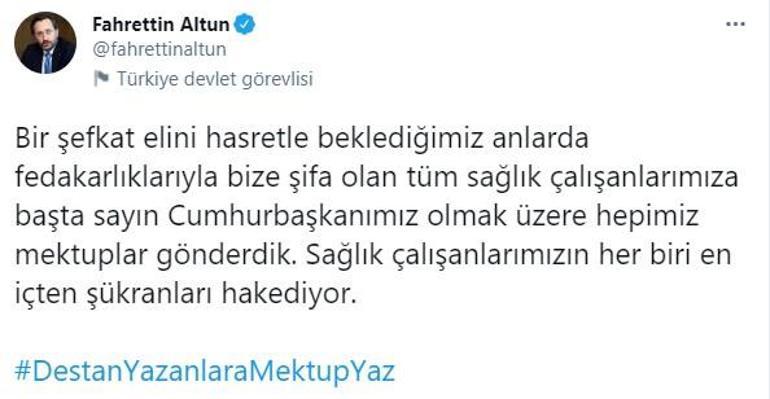 Cumhurbaşkanlığı İletişim Başkanı Altundan sağlık çalışanlarına mektup