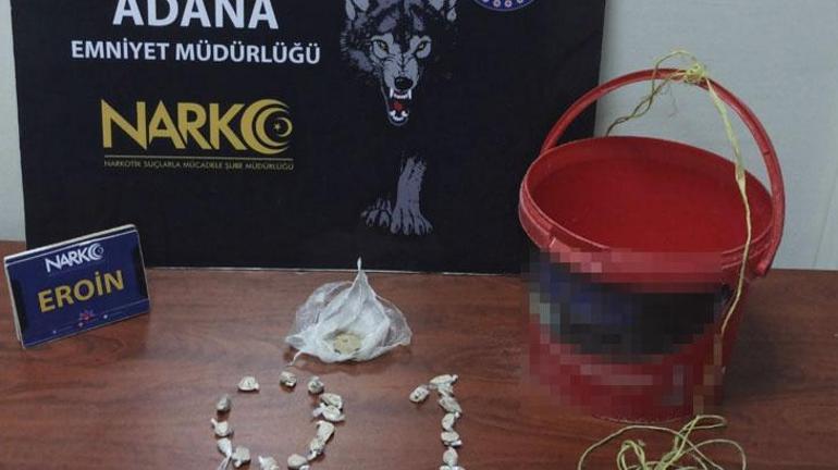 Adanada evden sarkıttığı kovayla uyuşturucu sattığı ortaya çıktı