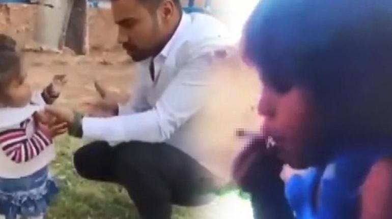 Küçük çocuğa tokat atıp, sigara içirdiği görüntüler sosyal medyayı ayağa kaldırdı