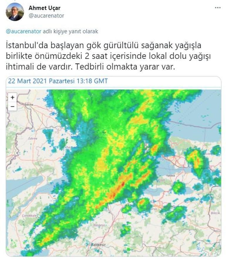 Son dakika... İstanbulda dolu alarmı Hava birden karardı