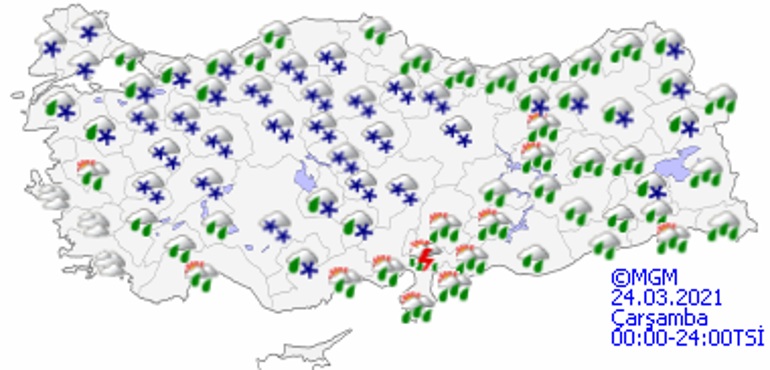 23 Mart Hava durumu İstanbul, İzmir, Ankara başta olmak üzere il il hava durumu raporları...