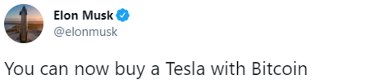 Bitcoin ile Tesla alabilirsiniz