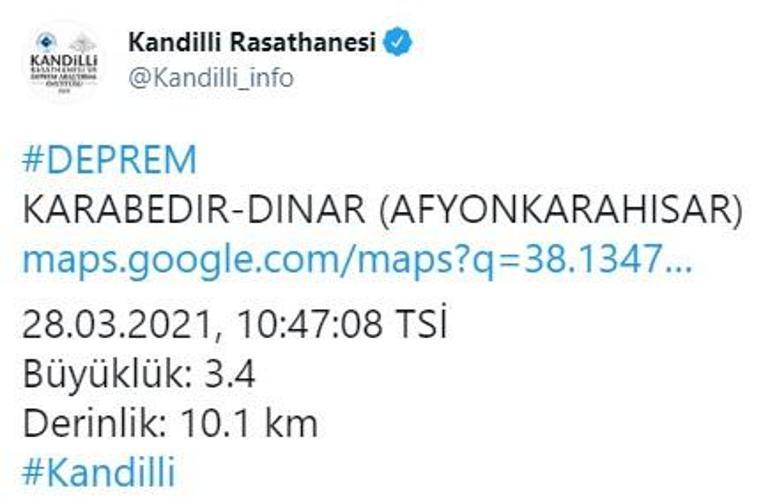 Afyonkarahisarda deprem AFAD ve Kandilliden peş peşe açıklamalar