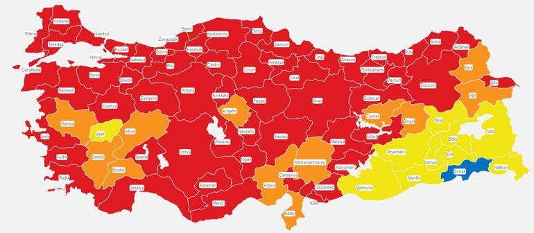 Risk haritasında tek mavi il Şırnak oldu Şırnak nüfusu ve vaka sayısı kaç