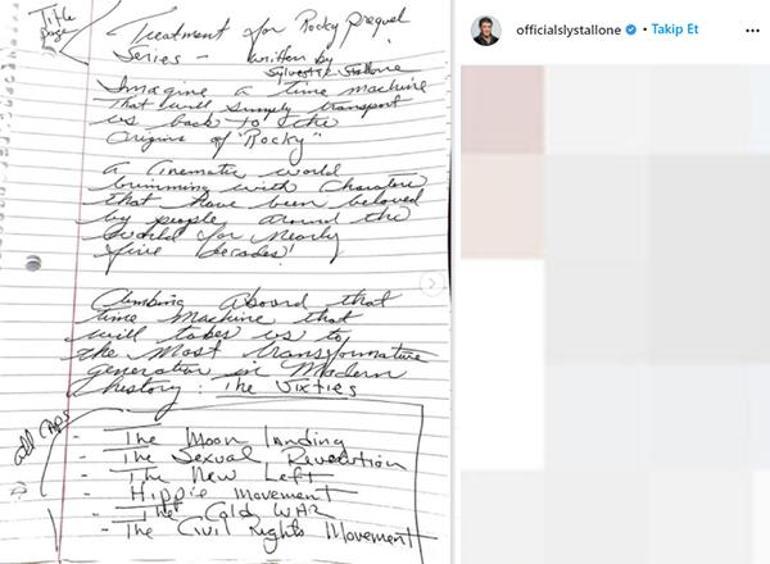 Sylvester Stallone: Rocky dizisi yazmaya başladım