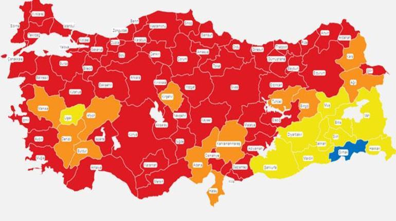 Türkiye koronavirüs risk haritası: 2 Nisan düşük, orta, yüksek ve çok yüksek riskli iller
